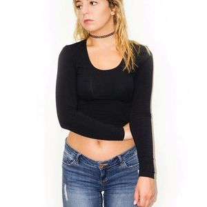 AMERICAN APPAREL 🖤 black long sleeve crop …
